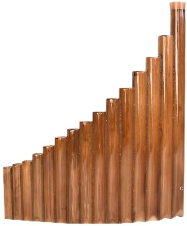 Akozon Pan Flute 15 Pipes G Key Bamboo Pan Flute - Traditionellt Kinesiskt Musikinstrument för Nybörjare - Tunable Pipes med Mjuk Väska och Rengöringstillbehör (Höger)