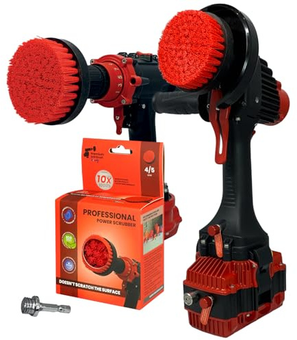 Kornely Borrmaskinsborste Premium, Styv 2-i-1 10cm, Röd, Ute & Trädgård