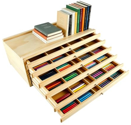 Guiwuiyu 6-Drawer Artist Supply Storage Box with Drawer & Compartments