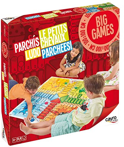 Cayro - Parchís - + 5 Años - Modelo Gigante -Tablero 100 x 100 cm - Juego de Mesa - Niños y Adultos - para Jugar al Aire Libre - Ideal 2 a 4 Jugadores