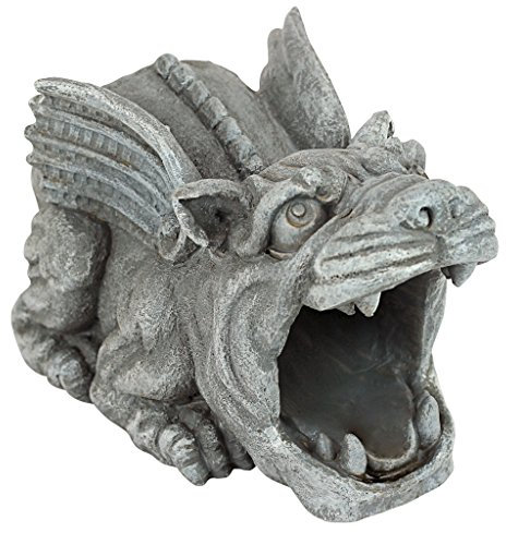 Design Toscano Roland the Gargoyle Gutter Guardian Rain Downspout Extension Statue, 25.5 cm, Polyresin, Full Color