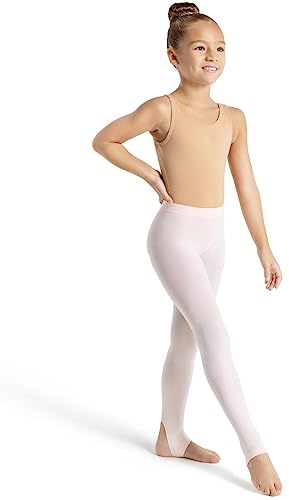 Capezio Girls Ultra Soft Self Knit Waistband Stirrup - Tight, Ballet Pink, 8-12 US