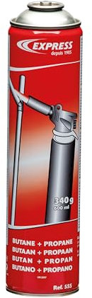Express, 555, Cartouche de gaz butane/propane 340g, Destinée aux lampes à souder Réf. 511, Réf. 531, 342 et le poste de soudure Oxy’Star Réf. G2903, 2 h d'Autonomie