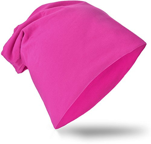 Miobo Kinder Slouch Beanie Mütze,Baumwolle,Unifarbe Magenta-48