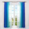 HongYa 2er-Pack Farbverlauf Gardinen Transparenter Voile Vorhänge Schals mit Kräuselband H/B 145/140 cm Blau