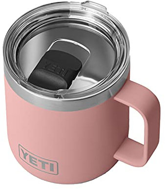 YETI Rambler 14 oz Mug, Vacuum Insulated, Stainless Steel with MagSlider Lid, Sandstone Pink