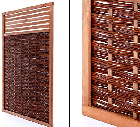 Weidenzaun MIA Natur 180x120cm mit durchlaufendem Fenster, naturbelassene Weide, Holz gebeizt