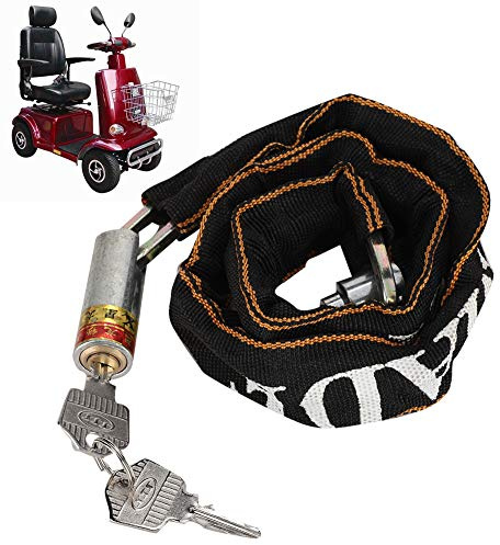 Candado de Cadena Antirrobo para Motocicleta Bicicleta Silla de Ruedas con Llaves Seguridad Robusto