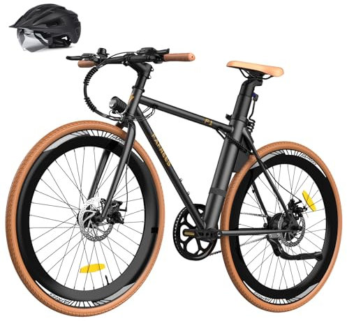 Fafrees F1 [Officiell ] Racercyklar elcykel män 700 C x 38 C, dam E cyklar 25 km/h 250 W, Ebike Citybike 36 V 10 Ah batteri, elektriska cyklar 40 N.m, stadscykel Pedelec (svart)