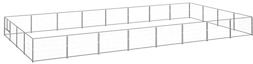 Camerina Hundezwinger Silbern 32 m² Stahl Zaun FüR Hunde Hunde Laufstall Welpenlaufstall