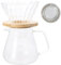 Granvoo Kaffeekaraffe Glas 600ml, Kaffeebereiter Pour Over, Kaffeekanne mit Filter und Deckel, Hand Filter Kaffee Zubehör pour 1 bis 3 Tassen, Transparent