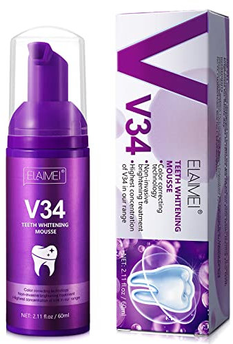Pasta de dientes púrpura, Pasta de dientes Púrpura Dientes blancos, V34 color Corrector Serum Pasta de dientes Violeta, Pasta de dientes Púrpura, Blanqueamiento de Dientes Booster, Eliminación de
