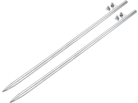 sourcing map 2 Pcs 0.6 Ground Rod Hot Galvanized Grounding Pin 3.3ft Straight Single Hole Welding Plate Grounding Stake for Antenna Satellite Dish Electric Fence