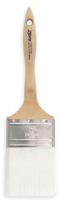 Zibra Flat Paint Brush for Top Coats, Flat Surfaces, Walls and Doors, 3-inch, Comfort Handle, for All Paints and Stains