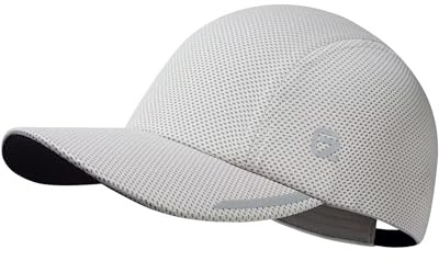 GADIEMKENSD Cooling Unisex Running Hat Summer Outdoor Satin Lined Dad Baseball Cap Lightweight Performance Mesh Golf Hats for Large Heads Vintage Workout Sports Caps for Gym Tennis Light Gray