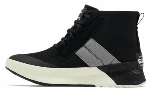 Sorel Women's Out N About III Mid Sneaker Waterproof, Black/Chrome Grey, 9 Regular