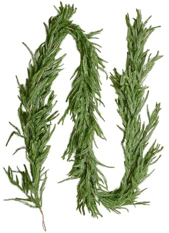 VEVOR Guirnalda Navideña de Pino Largo de 2750 mm Guirnalda Artificial de Plantas Decoración para Navidad en Interior y Exterior Ramas de Pino Corona para Escaleras, Chimeneas, Puertas, Barandillas