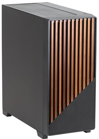 Fox Spirit EG1 Core - Boîtier PC - Moyen Tour - Façade Bois - Compatible avec Carte mère ATX, Micro ATX, Mini ITX - Panneau latéral avec revêtement Anti-bruits - Noir