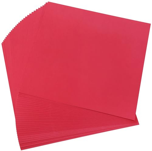 12 tum × 12 tum kartong röd jul 30 ark 230 gsm/85 lb kartongpapper | Uncle Paul tjockt omslagspapper för handgjorda juldekorationer, scrapbooking och festliga dekorationer UAP05RE030