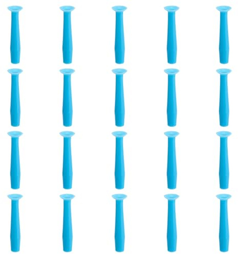 20pcs Hard Contact Lens Inserter Tools, Silicone Eye Contact Lens Plunger Suction Cup Remover & Applicator Tools for for RGP and Scleral Lenses (Blue)