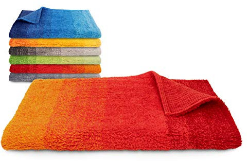 Dyckhoff Badteppich Colori - 100% Bio-Baumwolle - 1500 g/m² - einzeln gefertigt 544.662, 70 x 120 cm, rot