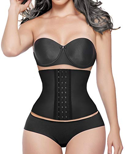 YIANNA Faja Reductora Mujer Abdomen Corset Reductor Fajas Colombianas Reductoras Body Moldeador Cinturilla Deportiva Torso Corto Waist Trainer Negro XL 110206
