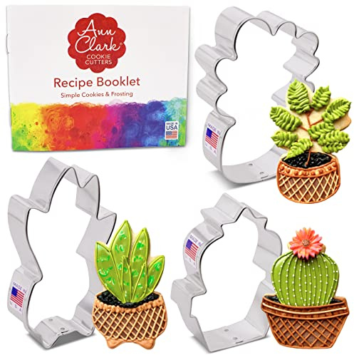 Ann Clark Houseplant Cookie Cutter Set of 3, Made in USA