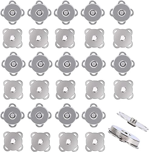 KOSHIFU 30 Piezas Botones Magnéticos para Bolsas Botones a Presión Metalicos Botón Magnético Sin Costura Broches Magnéticos Botones de Costura para Bolsos Ropa Monedero Cazadoras Jeans 20mm