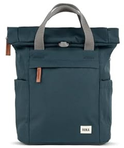 ROKA London Finchley A Small Sustainable Canvas Backpack (Smoke)