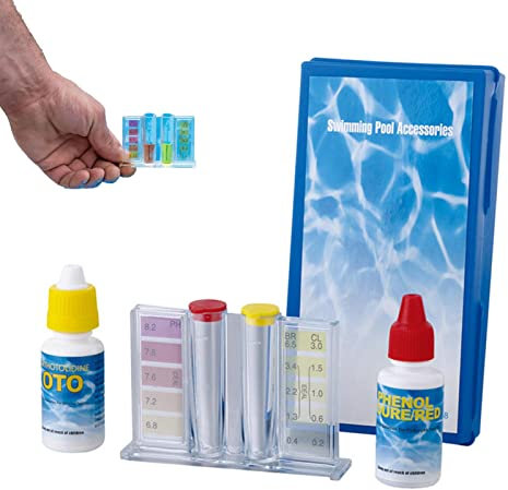 Luckxing Kit per Il Test del PH 'Acqua della Piscina - Tester di qualità 'Acqua per Piscina,Scatola di analisi del Tester 'Acqua per Centro Benessere, Piscina, Vasca idromassaggio