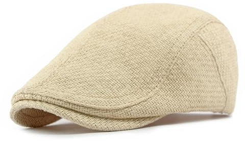 YAMEE Boinas de Paja Hombre Transpirable,Boina Mujer Vintage,Sombrero Beret para Hombre Ajustable,Gorra Trucker,Gorra Plana de Vendedor de Periódicos Unisex para Playa,Vacaciones,Jardinería