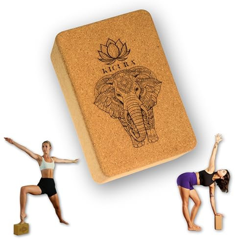 Kicura Kork Yoga-Zubehör Set - Faszienrolle, Block, Rad & Gurt (Baumwolle) - Nachhaltige Materialien für Dehnung, Balance & Entspannung