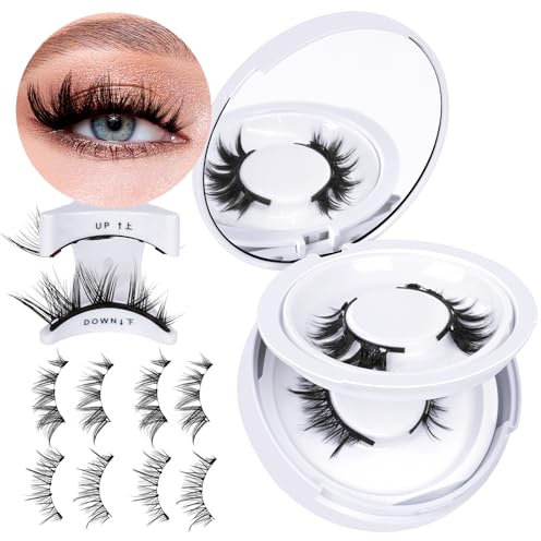 B&Q Magnetische Wimpern 2Pairs Magnet Wimpern Natürlicher Look Zwei Verschiedene Magnetic Lashes Set Beinhaltet Werkzeuge zum Tragen von Wimpern Wiederverwendbare Wimpern Magnetisch (CX02)