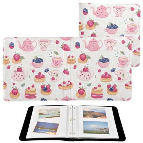 JUMBEAR Álbum de fotos grande autoadhesivo con 20 páginas, álbum de recortes para boda, familia, bebé, vacaciones, deliciosos pasteles y tetera