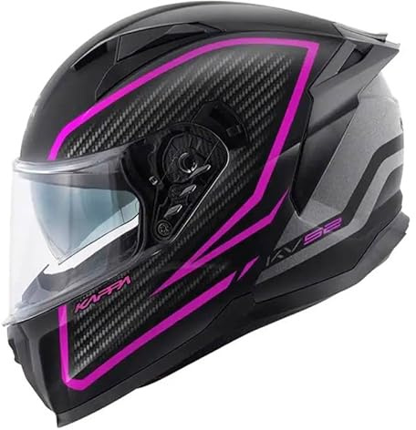 Kappa KV52 Casco de Moto Integral, Fucsia Mate, con Visera Interior Ahumada, Unisex Hombre y Mujer (M)