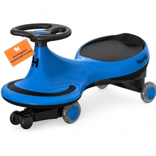 Hurtle Wiggle Car Ride On Toy – Twist Car with Steering Wheels, No Batteries or Pedals, Ride-On Swing Car for Toddlers,Kids Age 2+ (Blue)