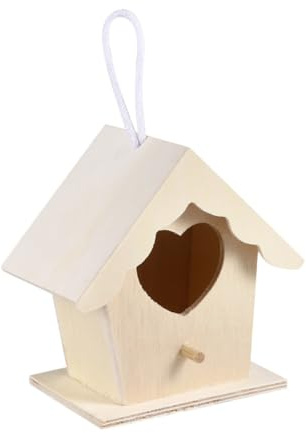 HORIALENCE Casita Pajaros de Madera en Forma de Casa, Nido de Pájaros Creativo y Elegante para Suministros para Aves y Decoración de Nido de Pájaro Hogar