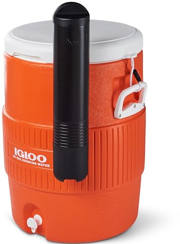 IGLOO 10 Galones Seat Top Dispensador de bebidas aislado con portavasos, 37.9 Litros, Naranja (42021)