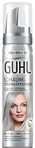 Guhl Schaum-Tönungsfestiger 98 Silberblond - 3er Pack (3x 75 ml) - mit Aloe Vera - schenkt sanften Halt - für graues, lichtblondes, hellblondes und weißes Haar