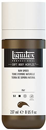 Liquitex 1923331 Professional Acrylfarbe Soft Body - Künstlerfarbe in cremiger deckender Konsistenz, hohe Pigmentierung, lichtecht & alterungsbeständig, 237ml Flasche - Umbra Natur