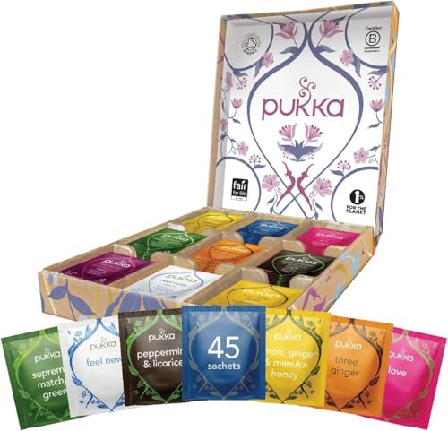 Pukka Herbs | Premium Organic Herbal Tea Selection Gift Set Box | Ideal Gifts For Women & Men Christmas, Birthday, Anniversary & Self-Care | Eco-Friendly Selection | 45 Tea Bags | 9 Delicious Flavours