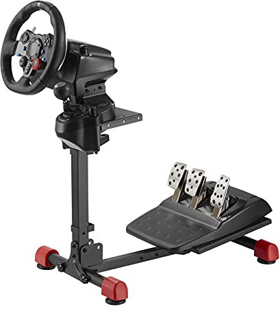 OPLITE Wheel Stand GT - Universal Steering Wheel Cradle & Gear Box Mount Compatible with all Logitech, Thrustmaster and Fanatec Products Simulation Automotive and Simracing Setup Black