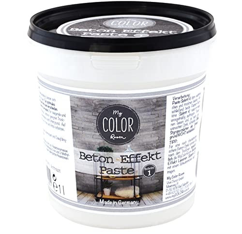 My COLOR Room Beton Effekt (Anthrazit, 1L) Effekt Paste zum Basteln für drinnen und draußen - Betonoptik Farbe - Beton für Kreative Deko - Betonfarbe zum Basteln - Made in Germany