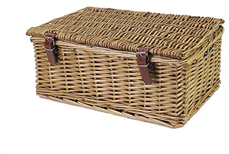 Extra Large Wicker Hamper Storage & Picnic Basket With Lid - Split Willow - Gadsby 18 Inch 45 cm
