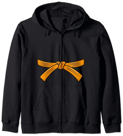 Judo belt orange belt Judo 4th Kyu Obi, Jiu-Jitsu, Aikido Zip Hoodie