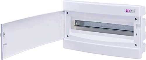 ETI Sicherungskasten Unterputz IP40 Verteiler Gehäuse Weiße Tür für die Trockenraum Installation im Haus (1-reihig bis 18 Module)