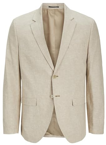 Jack & Jones Jprriviera Linen Sn Slim Fit Blazer para Hombre, Travertine, 50