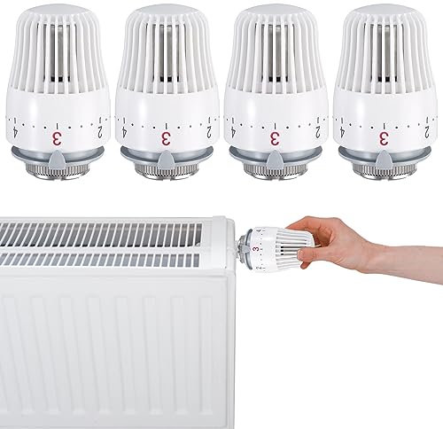 Nizirioo Thermostatkopf Heizkörperventil 4 Stück: Thermostatkopf Kühlerthermostat M30 x 1,5, Kühlerventil Ersatzkopf für Küchenspüle Toilette Badezimmer