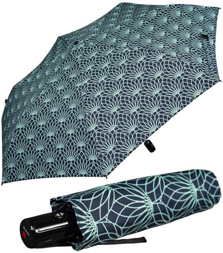 Knirps Taschenschirm Slim Duomatic Auf-Zu-Automatik mit UV-Schutz Renature - Green