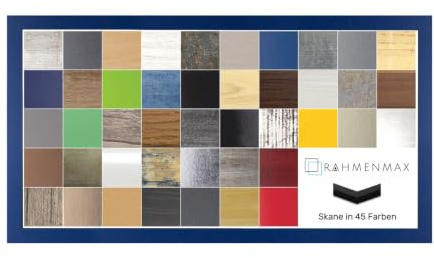 RahmenMax Skane - Cornice portafoto con puzzle, 40 x 100 cm, colore blu oceano, realizzata a mano, con vetro acrilico anti-refle